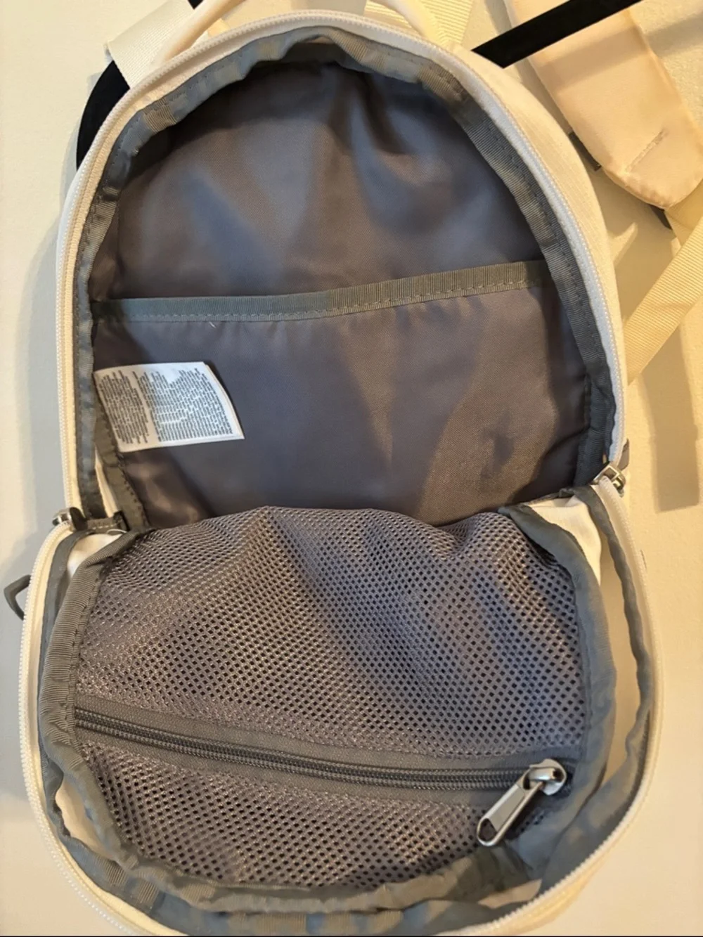 The North Face Backpack in Light Cream with Gray Accents - Picture 4 of 5